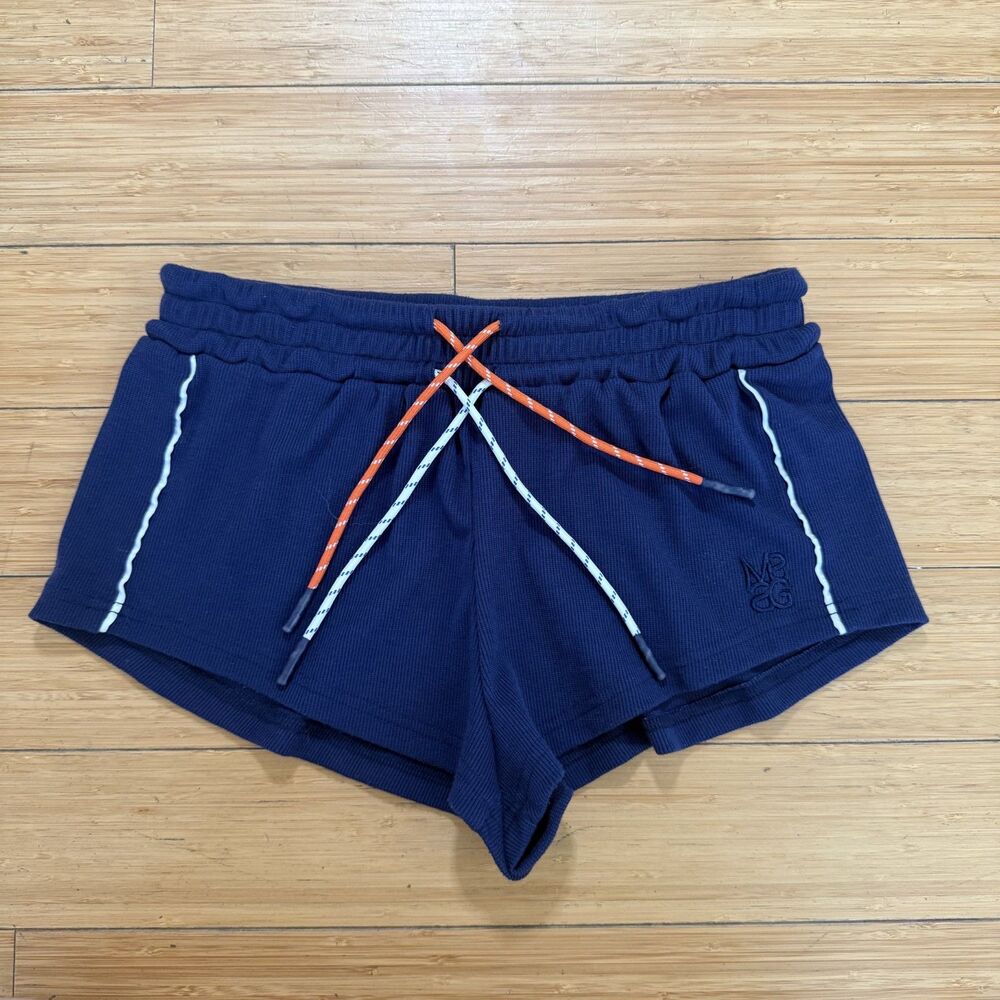 Missguided Navy Blue Shortie Shorts S Double Drawstring Waist Y2K